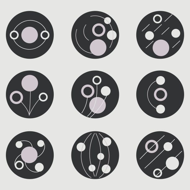 一套抽象的极简主义几何未来主义图片下载