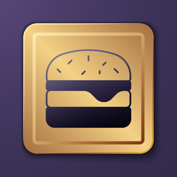 紫色汉堡图标孤立在紫色的背景图片下载