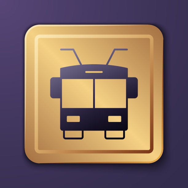 紫色无轨电车图标孤立在紫色图片下载