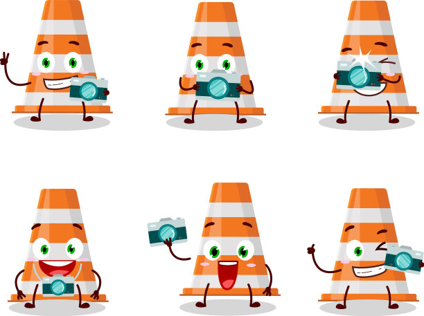 摄影师职业表情用橙色图片下载