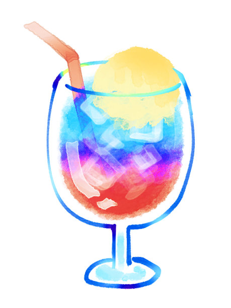 梯度果汁蓝色夏威夷水彩插图图片下载