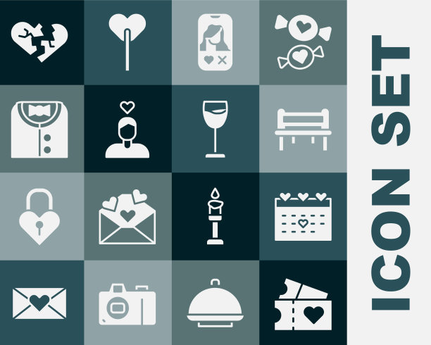 用浪漫的心订爱情票日历图片下载