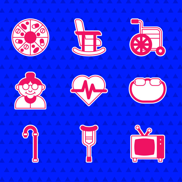 设置心率拐杖或拐杖复古电视图片下载