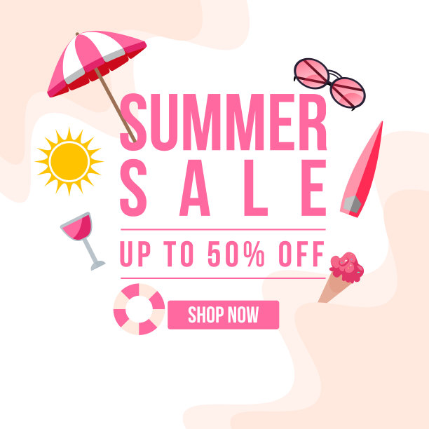 夏季促销横幅设计图片下载