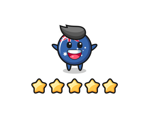 客户最佳评级澳大利亚国旗徽章图片下载