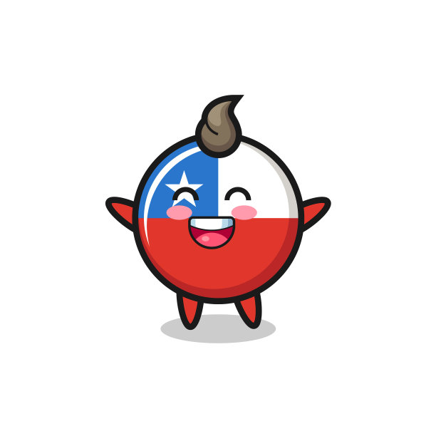 快乐宝贝智利国旗徽章卡通人物图片下载