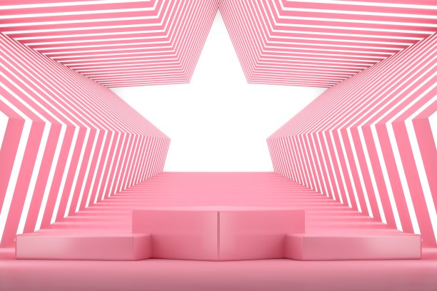抽象背景，模拟场景几何形状的产品展示平台，星形隧道图片下载