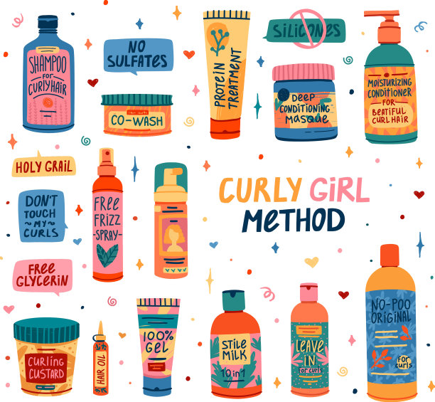 一套化妆品的卷发例行图片下载