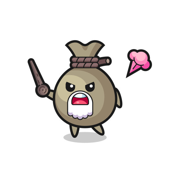 可爱的钱袋爷爷生气了图片下载