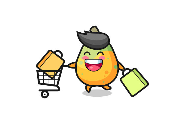 黑色星期五和可爱的木瓜吉祥物图片下载