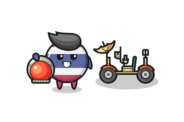 可爱的泰国国旗徽章与宇航员图片下载