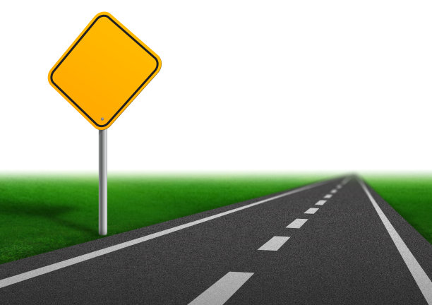 空白的道路和路标图片下载