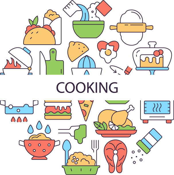 烹饪抽象的色彩概念布局图片下载