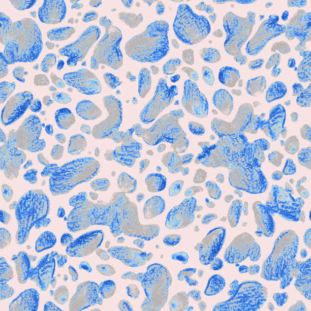 抽象的动物水彩粉红和蓝色无缝图案与风格斑点狗皮肤图片下载