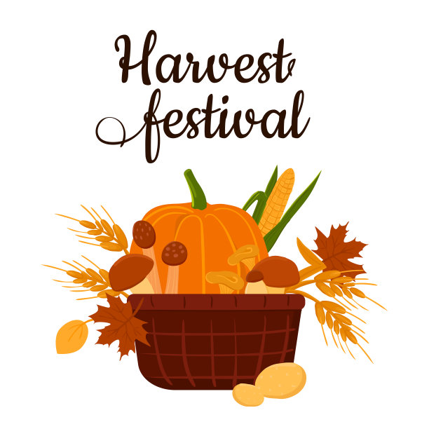 丰收节明信片或横幅。图片下载