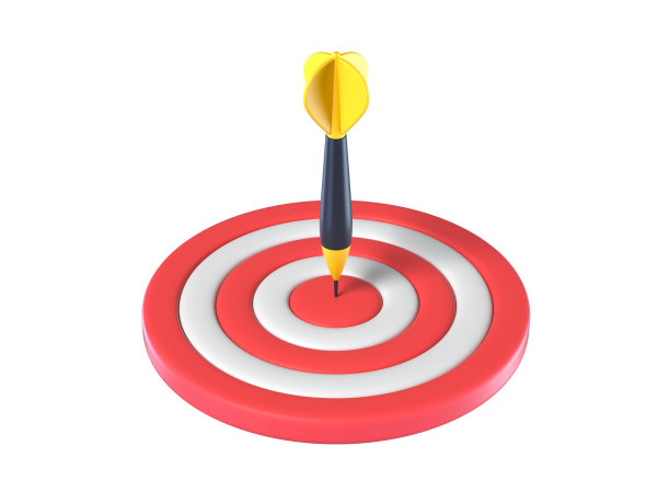 箭射中了靶心。经营目标的实现理念。3 d渲染图图片下载