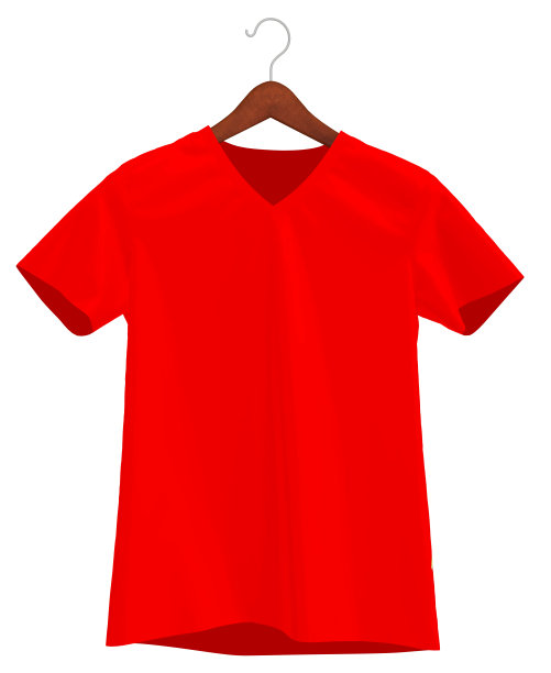 t恤上红色的衣服挂钩模型图片下载