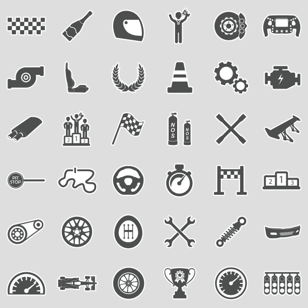赛车图标。贴纸设计。矢量插图。图片下载