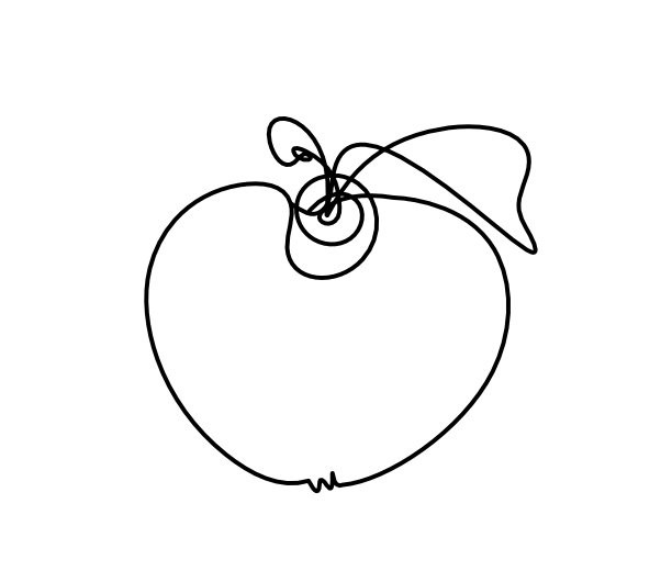 在白色背景上画线苹果图片下载