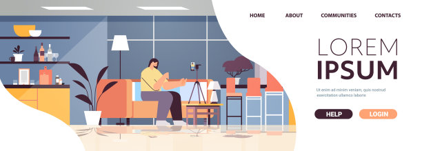 女播客博客记录视频博客播客直播流式博客概念图片下载