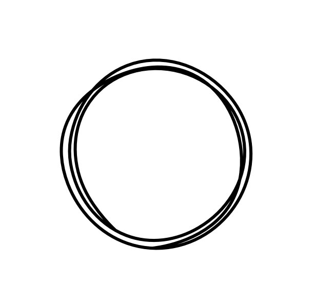 抽象的黑色圆圈作为线条绘制在白色作为背景图片下载