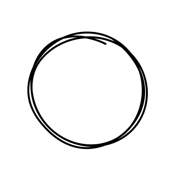 抽象的黑色圆圈作为线条绘制在白色作为背景图片下载