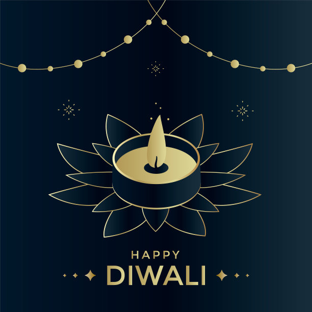 排灯节豪华贺卡快乐。印度的节日图片下载