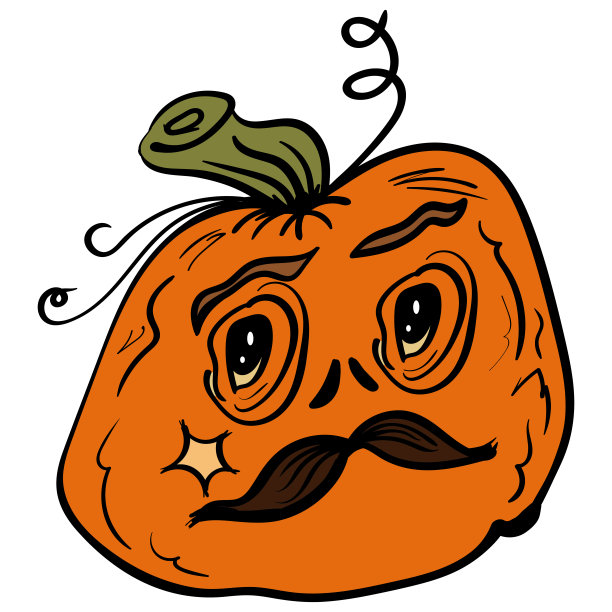 南瓜牛仔邪恶杰克秋天卡通矢量插图图片下载