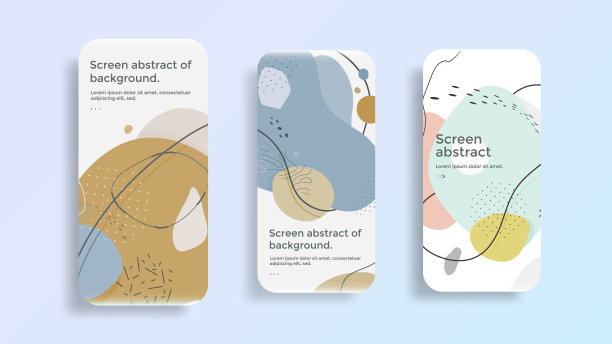 移动屏幕显示抽象的有机图案图片下载