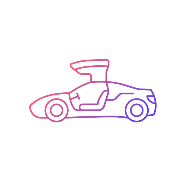 鸥翼门车辆梯度线性矢量图标图片下载