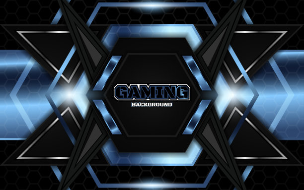 抽象的未来主义几何黑色和红色游戏背景与现代电子竞技形状。矢量设计模板技术的概念图片下载