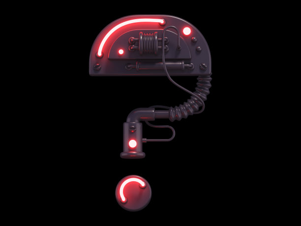 黑色的未来主义字体，红色的灯光。图片下载