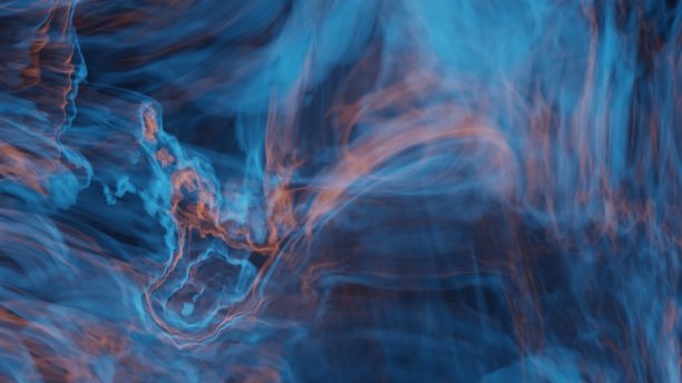 抽象的蓝色和橙色星云背景图片下载