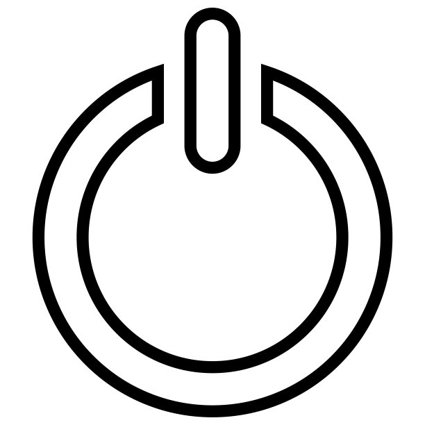 电源按钮。概述电源开关。关闭的迹象。启动和停止图片下载