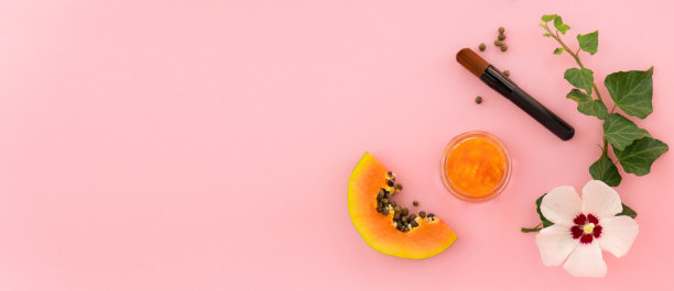 木瓜护肤霜概念天然化妆品。图片下载