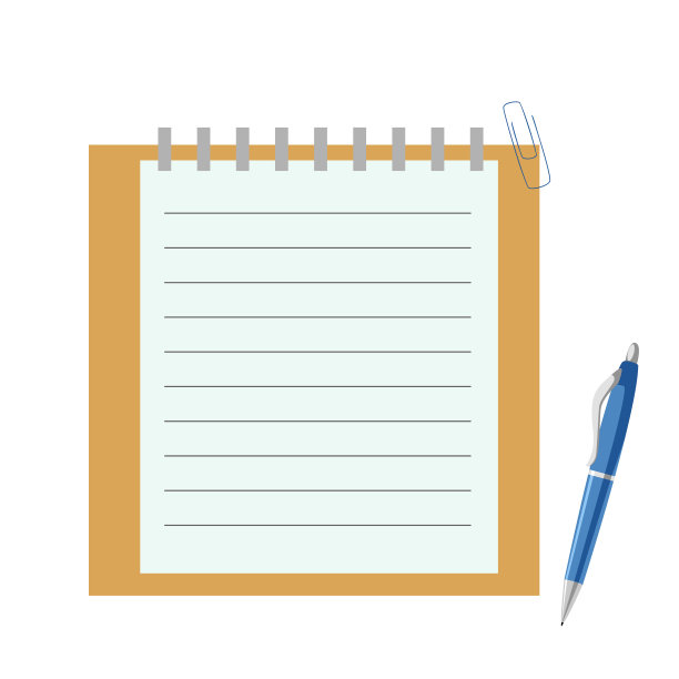 用蓝色钢笔写字的记事本图片下载