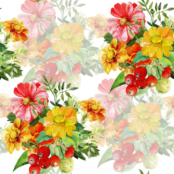 带有荚蒾的秋季花束。图片下载