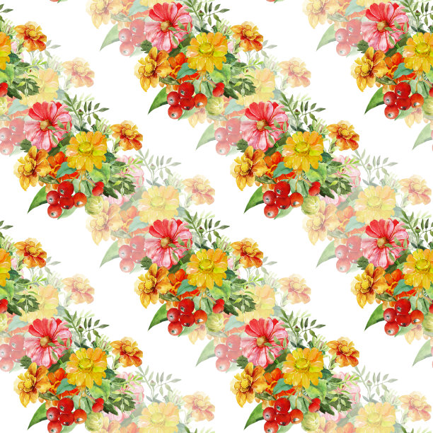 带有荚蒾的秋季花束。图片下载