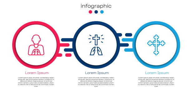 手放在祈祷的位置，十字架。业务信息模板。向量图片下载