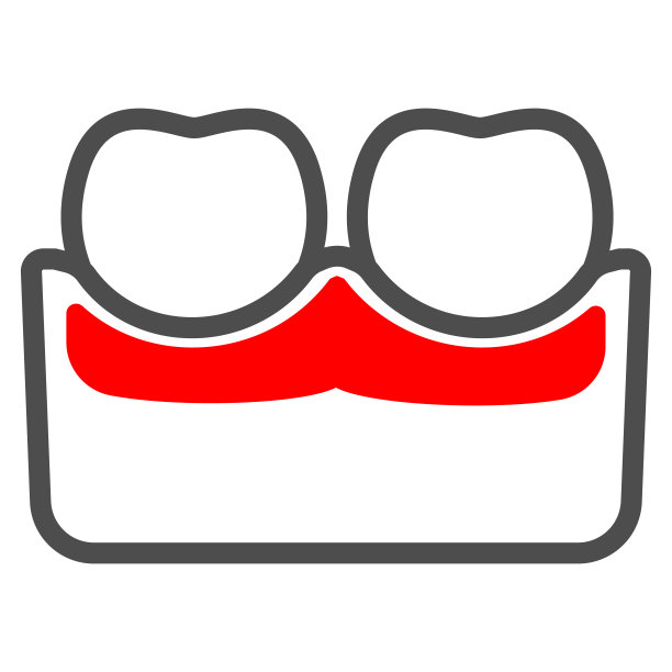 牙龈发炎线图标，身体疼痛概念，牙齿问题牙病矢量标志上的白色背景，轮廓风格图标为移动概念和网页设计。矢量图形。图片下载