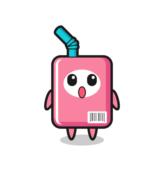 牛奶盒卡通的惊奇表情图片下载