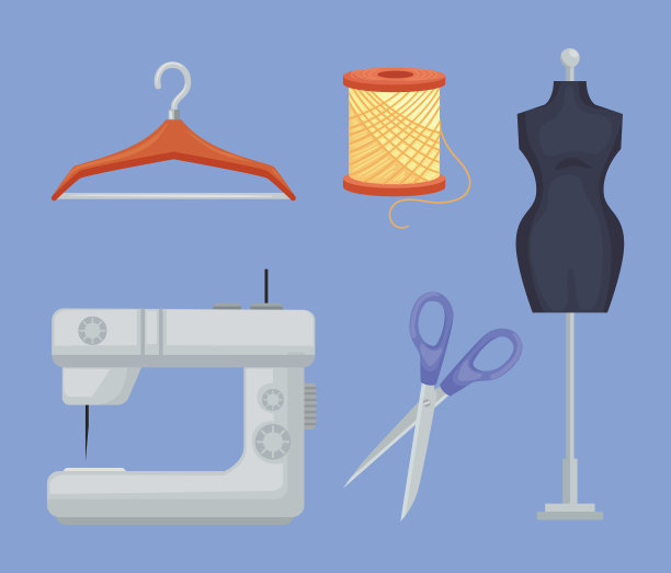 缝纫机和图标集图片下载