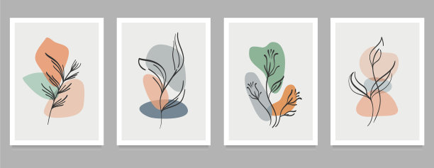 植物墙艺术设置抽象几何图片下载