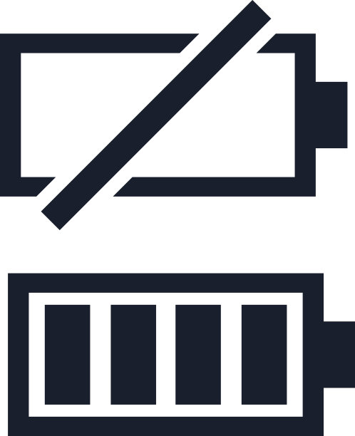 电量不足和满电黑色图标设置电源电池图片下载