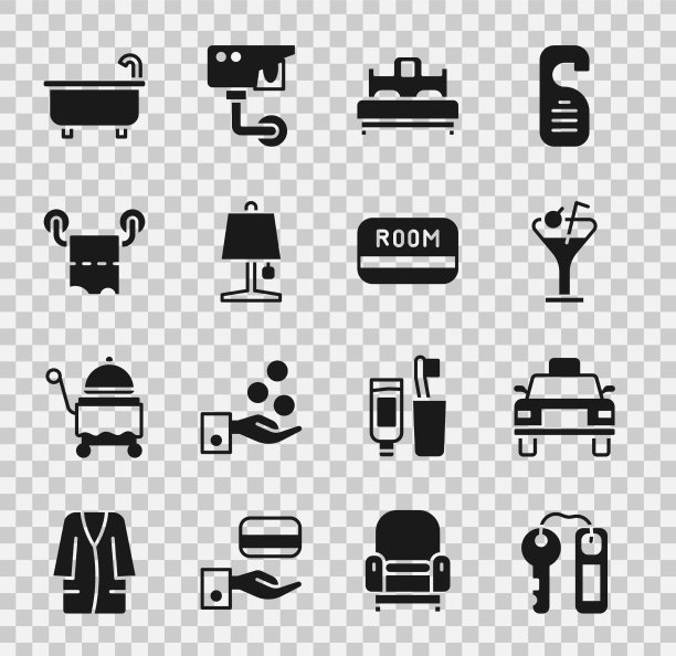 设置酒店门锁钥匙出租车汽车马提尼玻璃图片下载