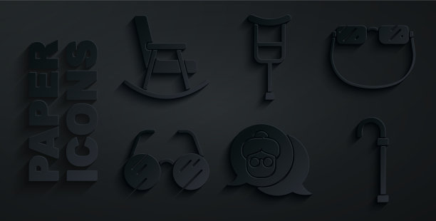 给奶奶戴眼镜手杖手杖图片下载