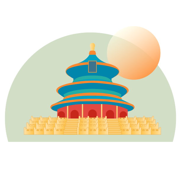 矢量扁平国潮天坛素材素材图片