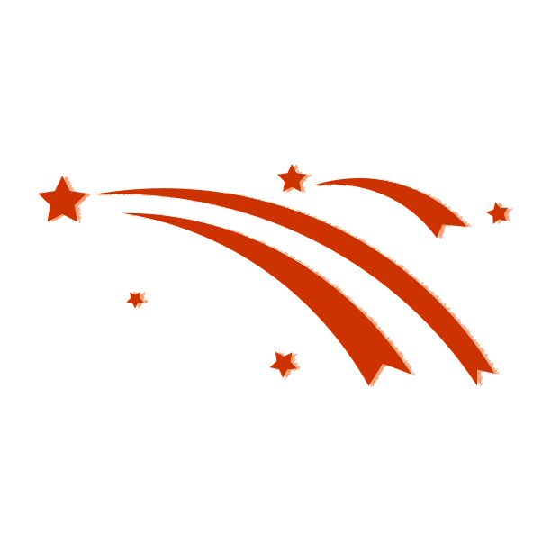 红色星星飘带线条装饰图片下载