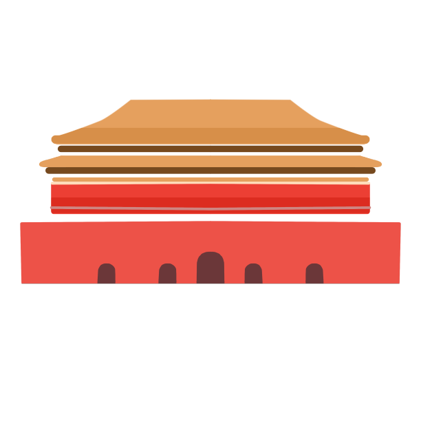 卡通故宫建筑元素图案素材素材图片