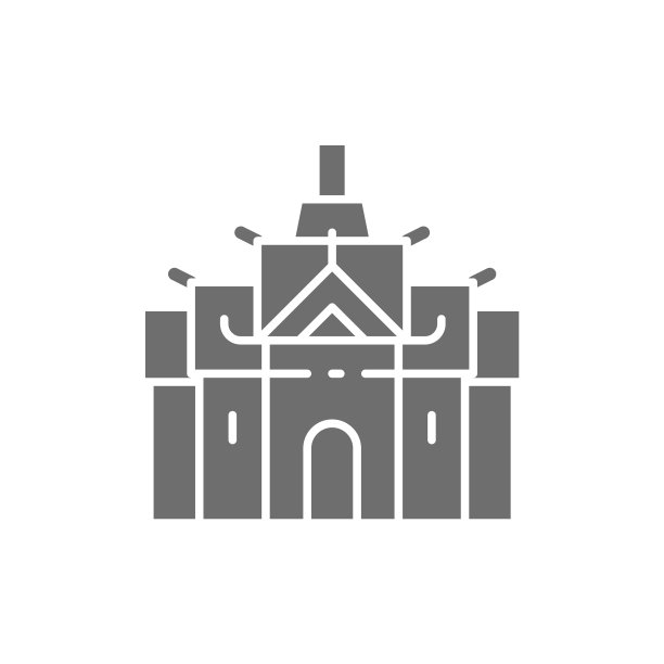 泰国曼谷皇宫的灰色图标图片下载
